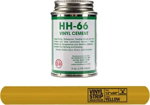 HH-66 Vinyl Repair Kit | Inflatable Bounce House Repair Kit | Includes 4 Ounce Adhesive and Vinyl Roll | for Flexible, Waterproof Repairs of Tears, Punctures, and Holes