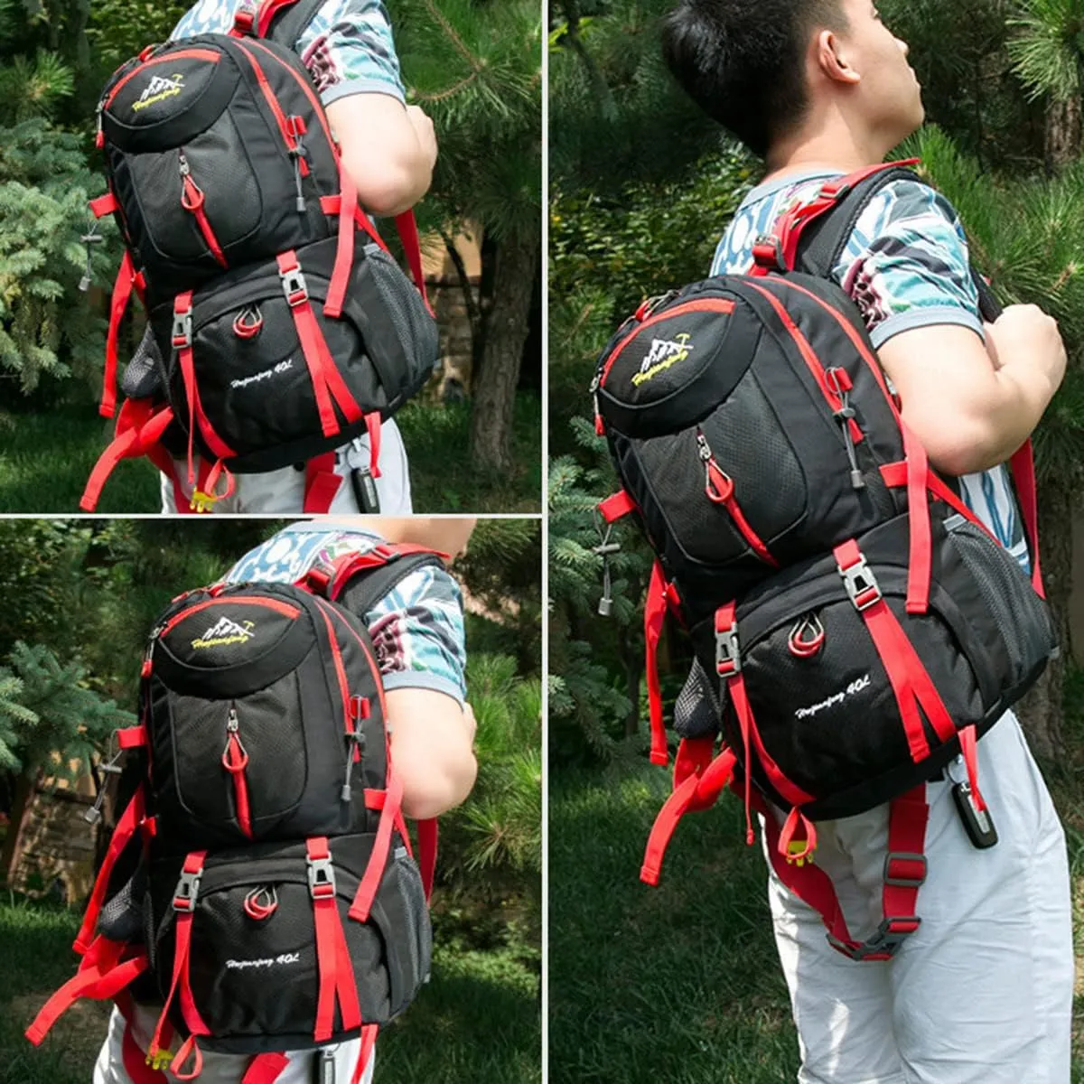 Hiking Backpack 50L Climbing Camping Backpack Large Rucksack for Trekking Travel Outdoor Sport(Black)
