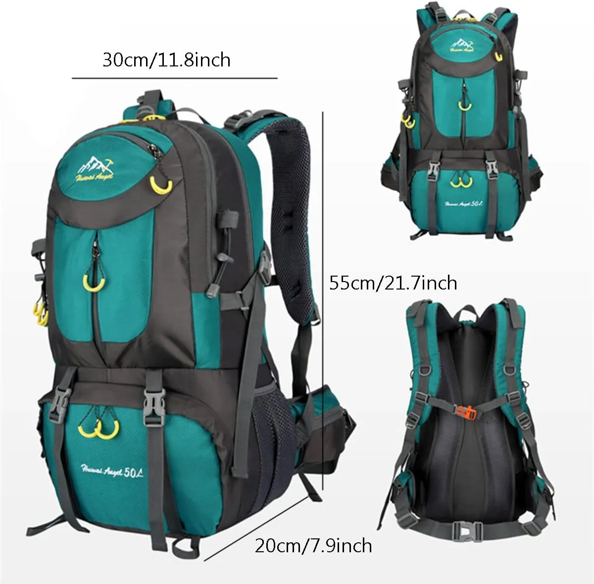 Hiking Backpack 50L Climbing Camping Backpack Large Rucksack for Trekking Travel Outdoor Sport(Dark Green)