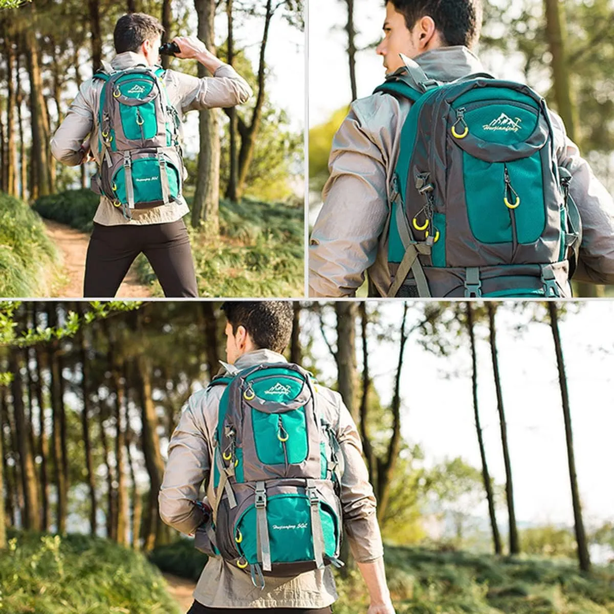 Hiking Backpack 50L Climbing Camping Backpack Large Rucksack for Trekking Travel Outdoor Sport(Dark Green)