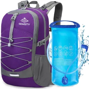 Hiking Backpack with 2L Water Bladder, Hiking Water Backpack with Rain Cover, Insulated Hydration Backpack for Cycling