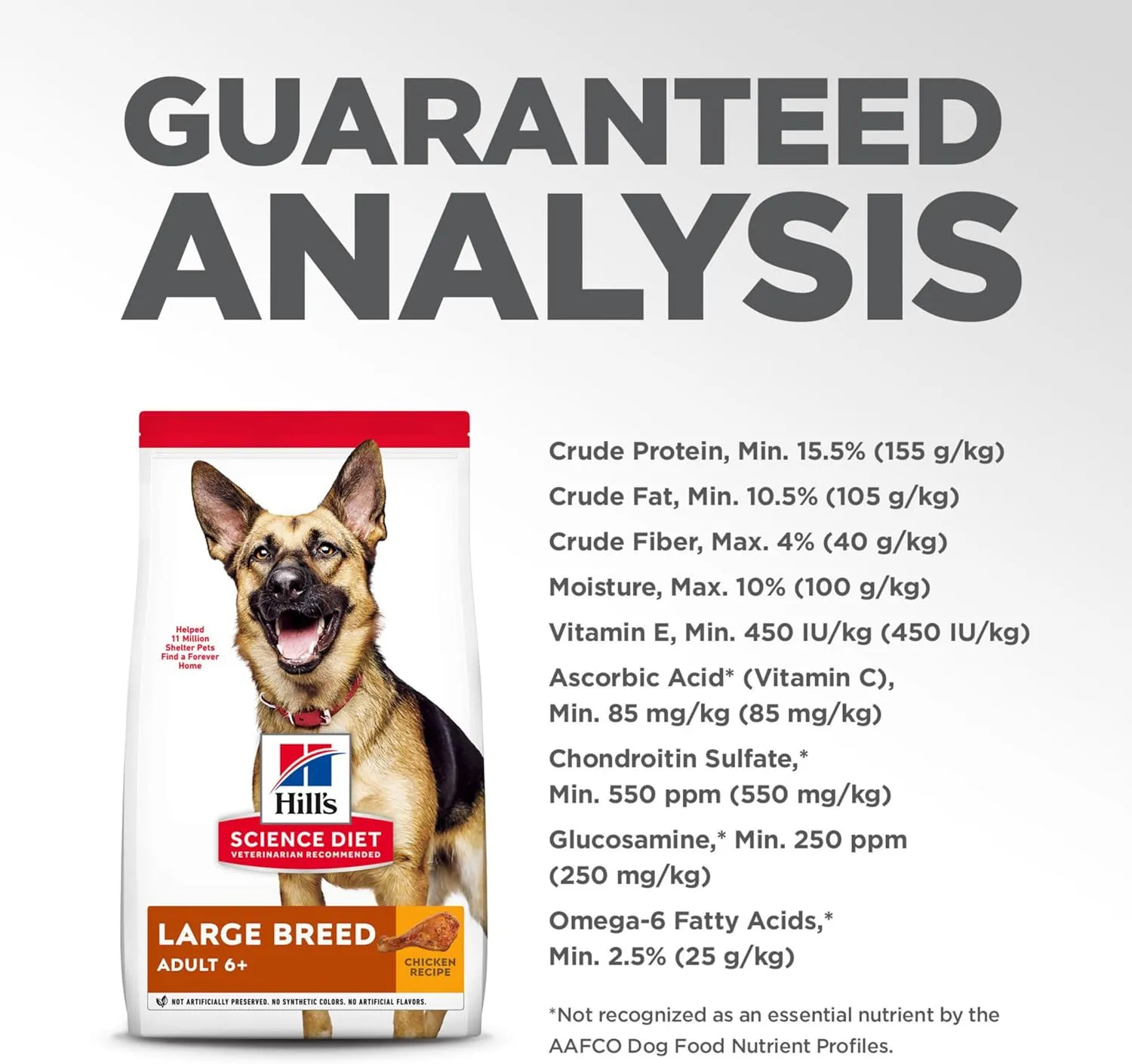Hill's Science Diet Large Breed, Senior Adult 6 , Large Breed Senior Premium Nutrition, Dry Dog Food, Chicken Recipe, 33 lb Bag
