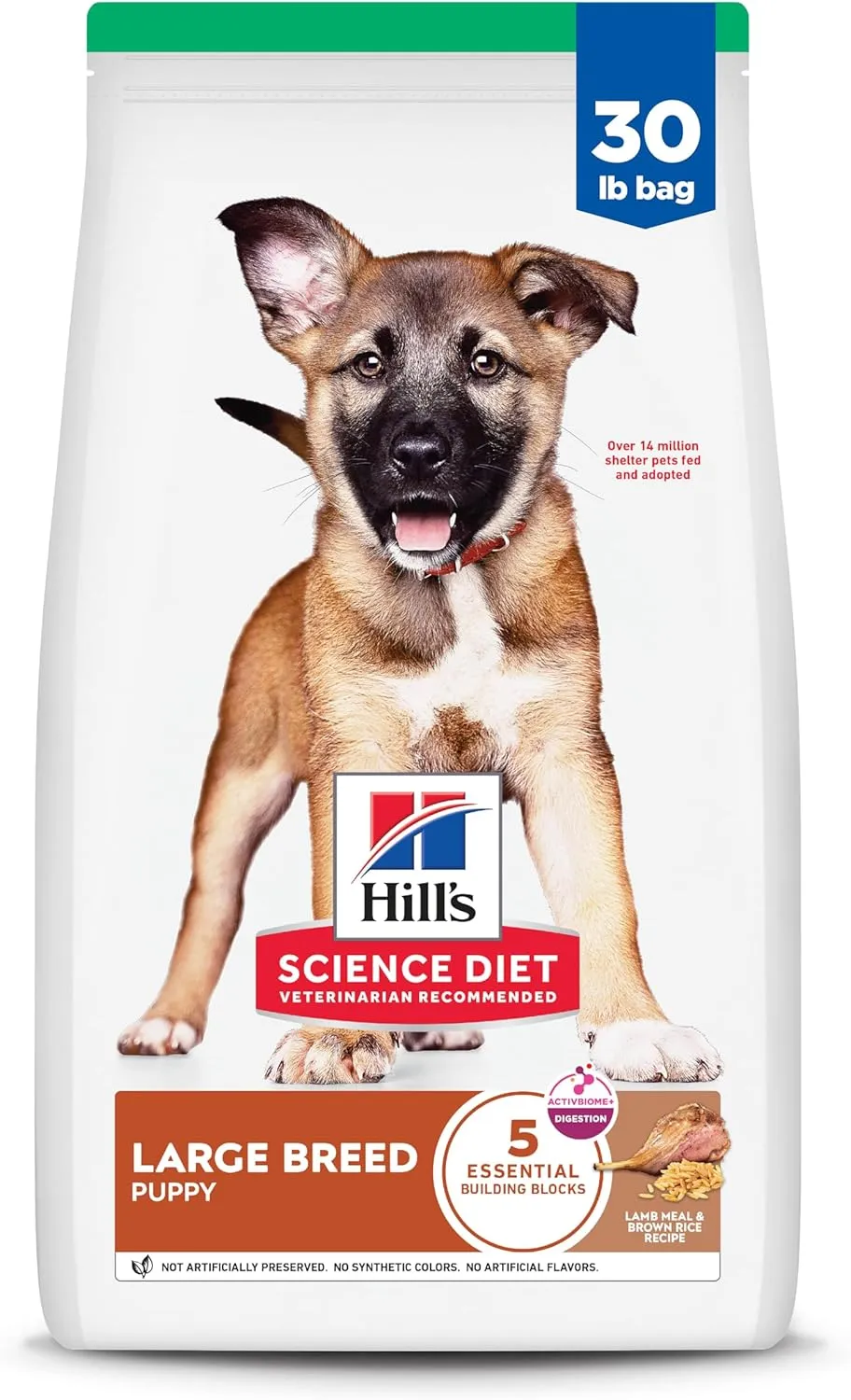 Hill's Science Diet Puppy, Large Breed Puppy Premium Nutrition, Dry Dog Food, Lamb & Brown Rice, 30 lb Bag