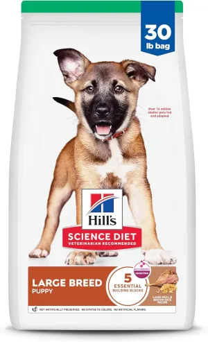 Hill's Science Diet Puppy, Large Breed Puppy Premium Nutrition, Dry Dog Food, Lamb & Brown Rice, 30 lb Bag