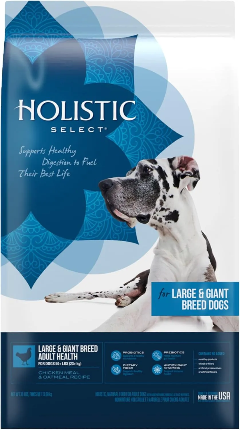 Holistic Select Natural Dry Dog Food, Large & Giant Breed Adult Recipe, 30-Pound Bag