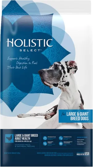 Holistic Select Natural Dry Dog Food, Large & Giant Breed Adult Recipe, 30-Pound Bag