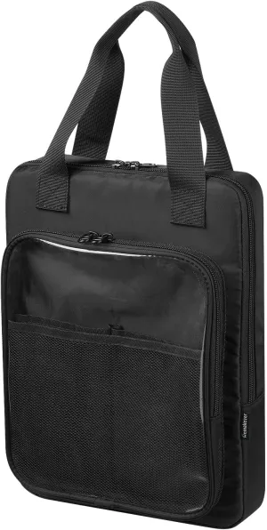Homakover Portable Coloring Book Protective Organizer Bag with Transparent PVC Window, Coloring Book Storage Bag with Handle Strap (Black, 12.6" X 9")