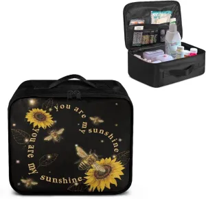 Home First Aid Kit Sunflower Butterfly Medicine Storage Box with Handles Lightweight First Aid Bag Empty Medical Bag Emergency Survival Kit