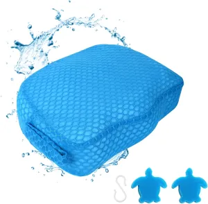 Hot Tub Booster Seat, Weighted SPA Booster Seat Cushion for Adults, 3D Air Mesh Hot Tub Seat Accssories with Non-Slip Micro Dot Bottom,Indoor or Outdoor Quick Dry Hot Tub Pillow (1 Pack-Blue)