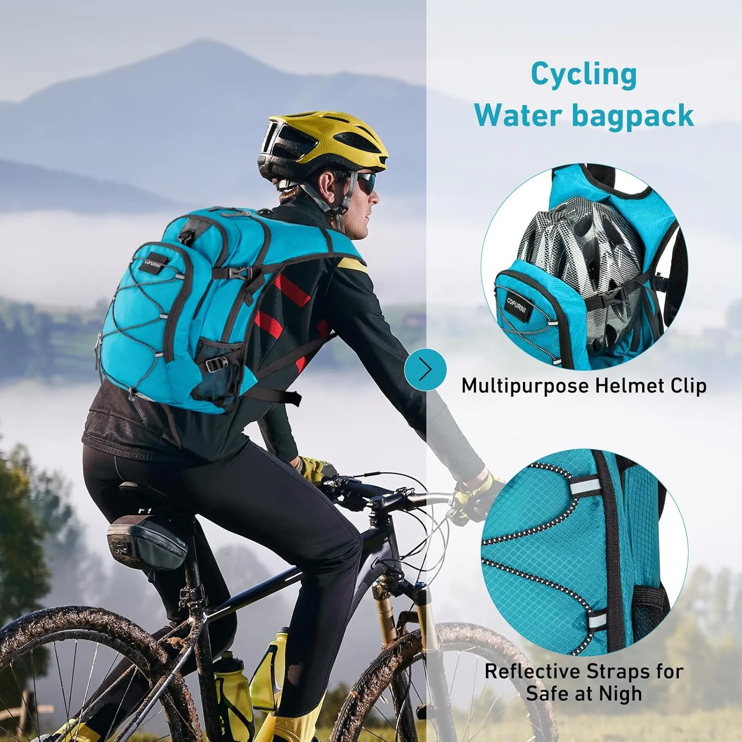 Hydration Backpack 20L with Water Bladder 2L, Large Storage Hiking Daypack for Men Women, Lightweight Insulation Water Backpack for Biking, Running, Skiing, Trekking, Camping