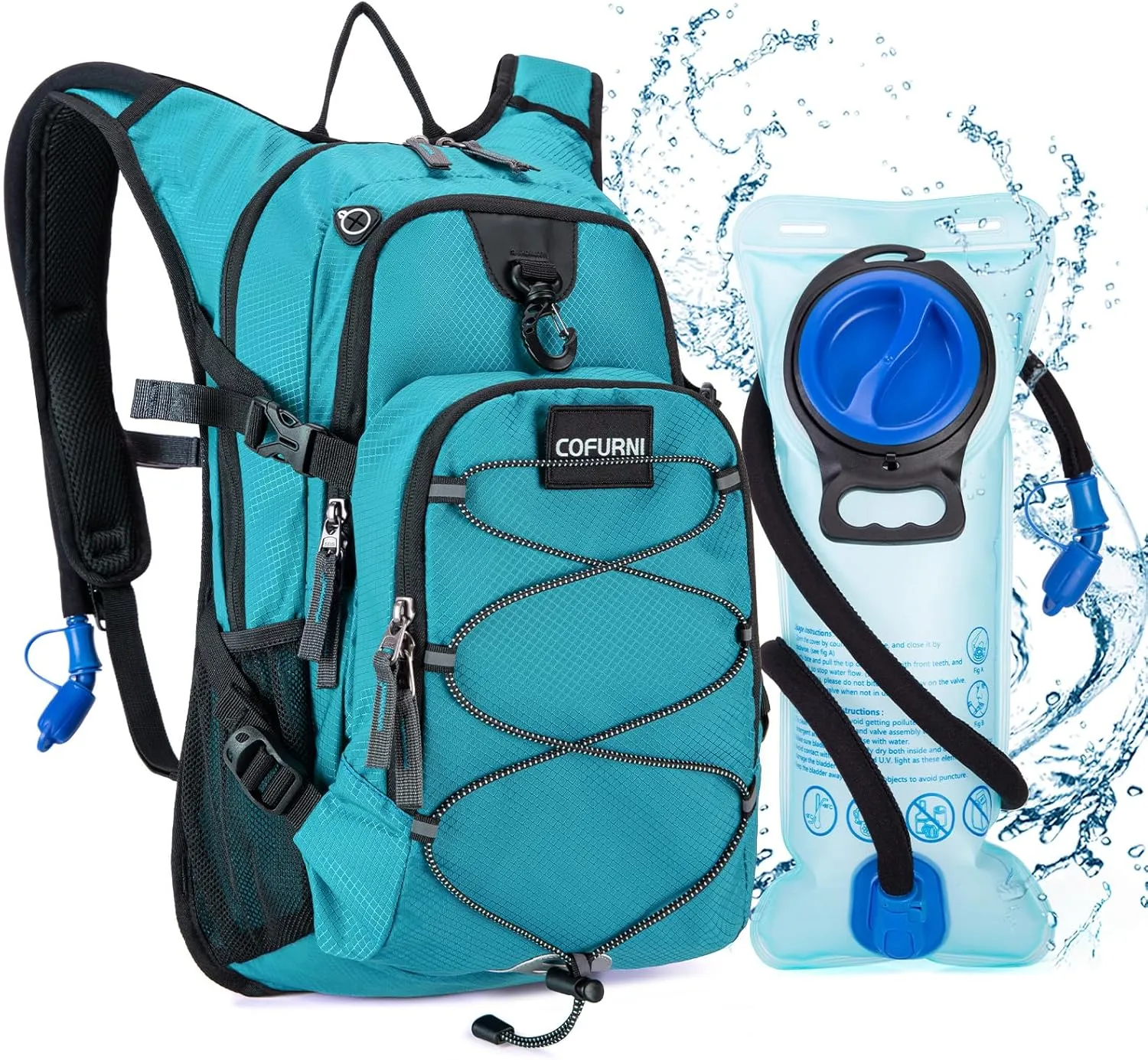 Hydration Backpack 20L with Water Bladder 2L, Large Storage Hiking Daypack for Men Women, Lightweight Insulation Water Backpack for Biking, Running, Skiing, Trekking, Camping