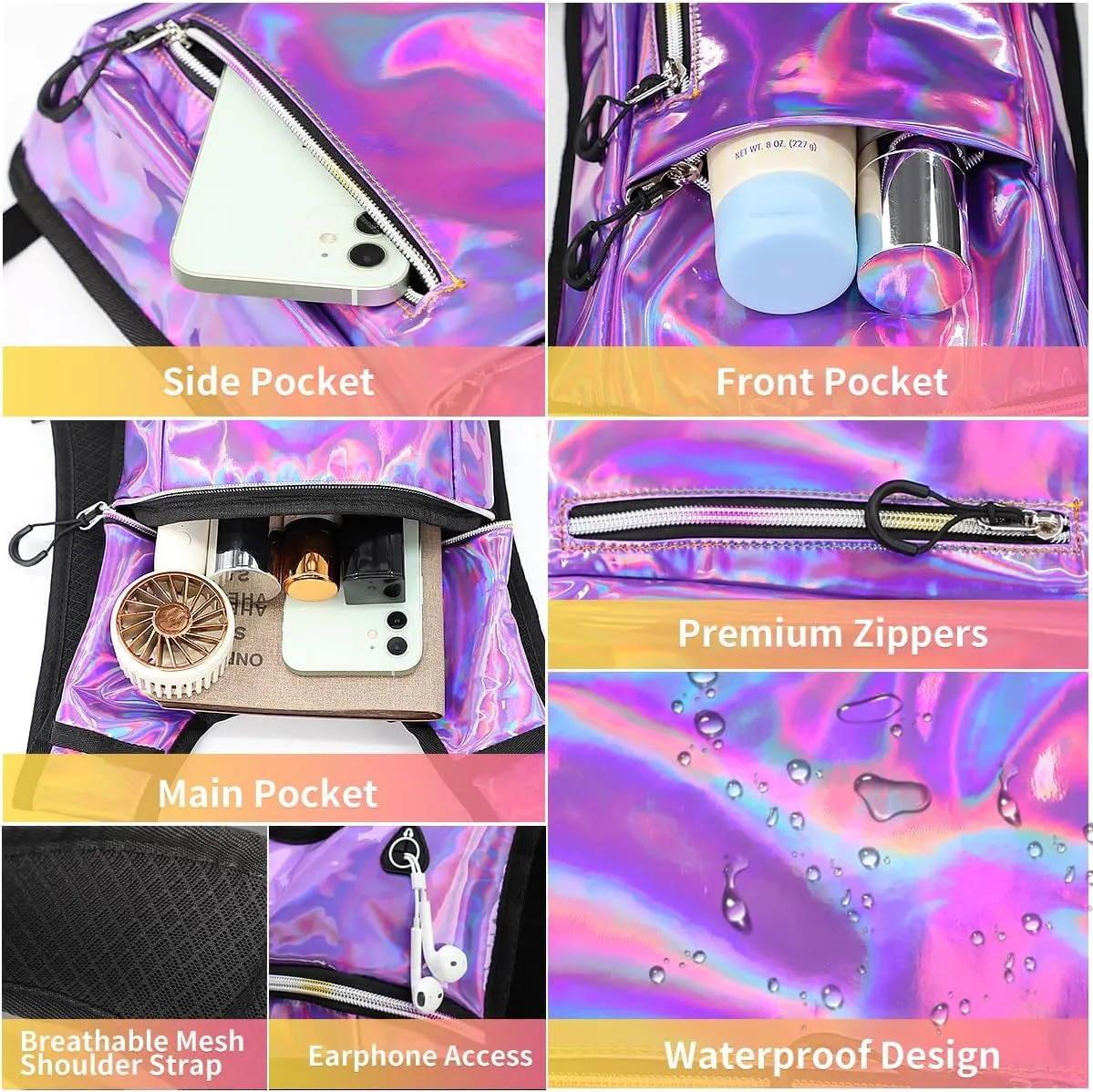 Hydration Backpack, Water Backpack with 2L Hydration Bladder, Rave Backpack Hydration Pack, Festival Essential for Raves, Hiking, Cycling, Climbing, Running, Outdoor, Camping and More