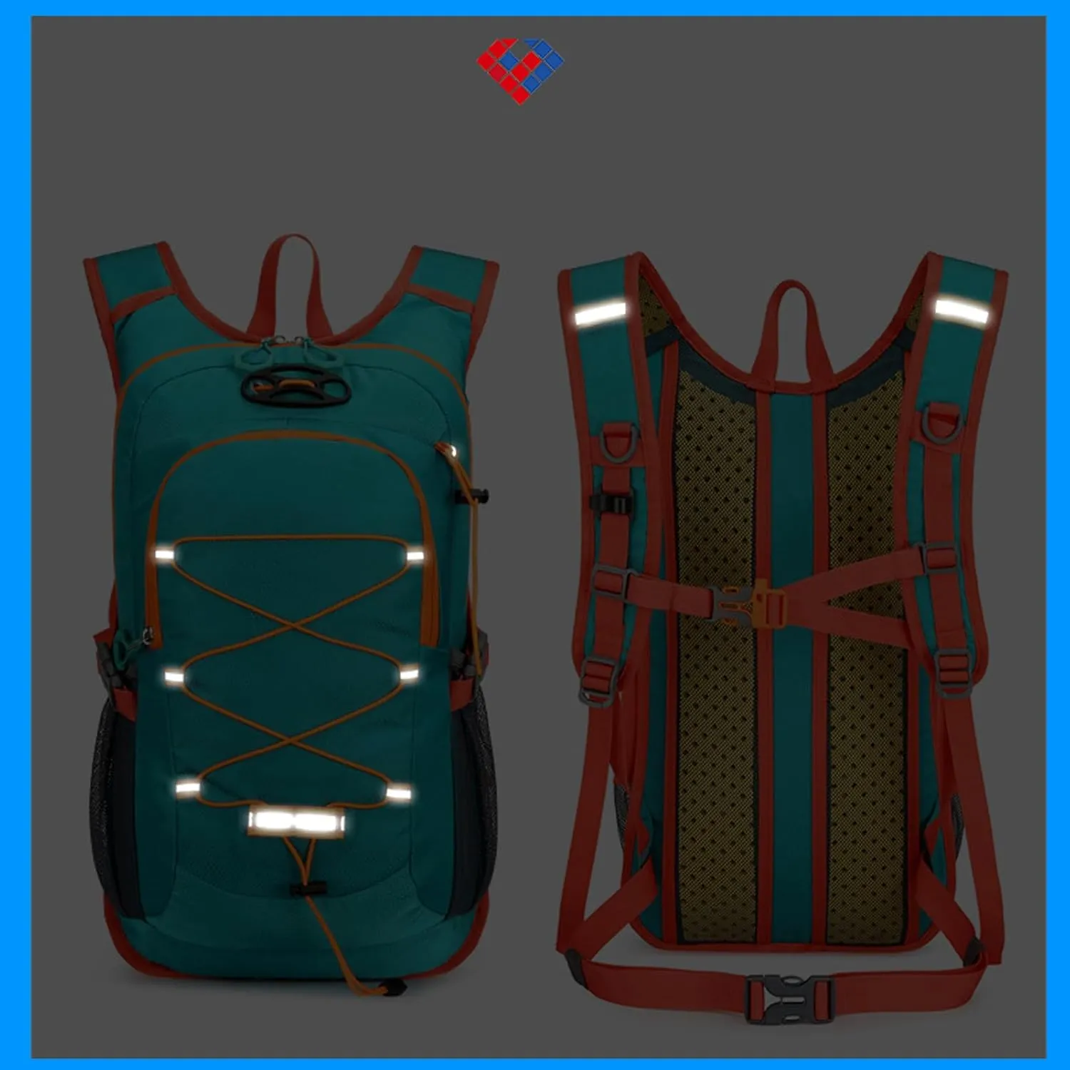 Hydration Backpack with 2 Liter Hydro Water Bladder Bag, Lightweight Daypack for Cycling, Hiking, Running, Climbing