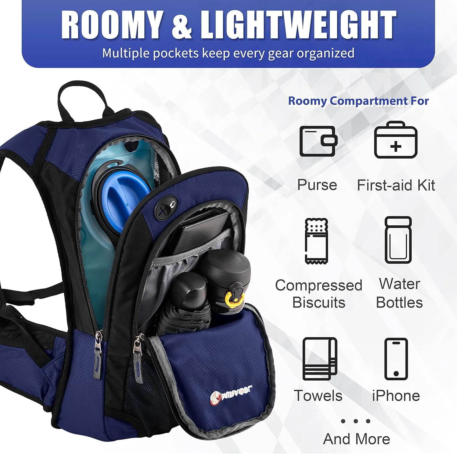 Hydration Pack Hiking Water Backpack - Miracol Insulated Water Bag with 2L Bladder