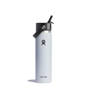 HYDRO FLASK 24 OZ WIDE FLEX STRAW CAP WHITE