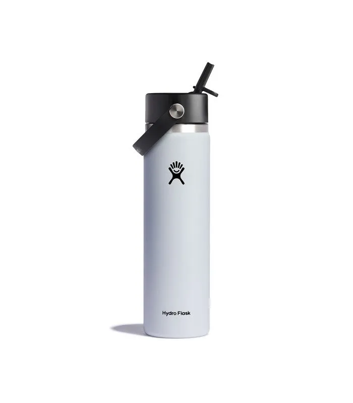 HYDRO FLASK 24 OZ WIDE FLEX STRAW CAP WHITE