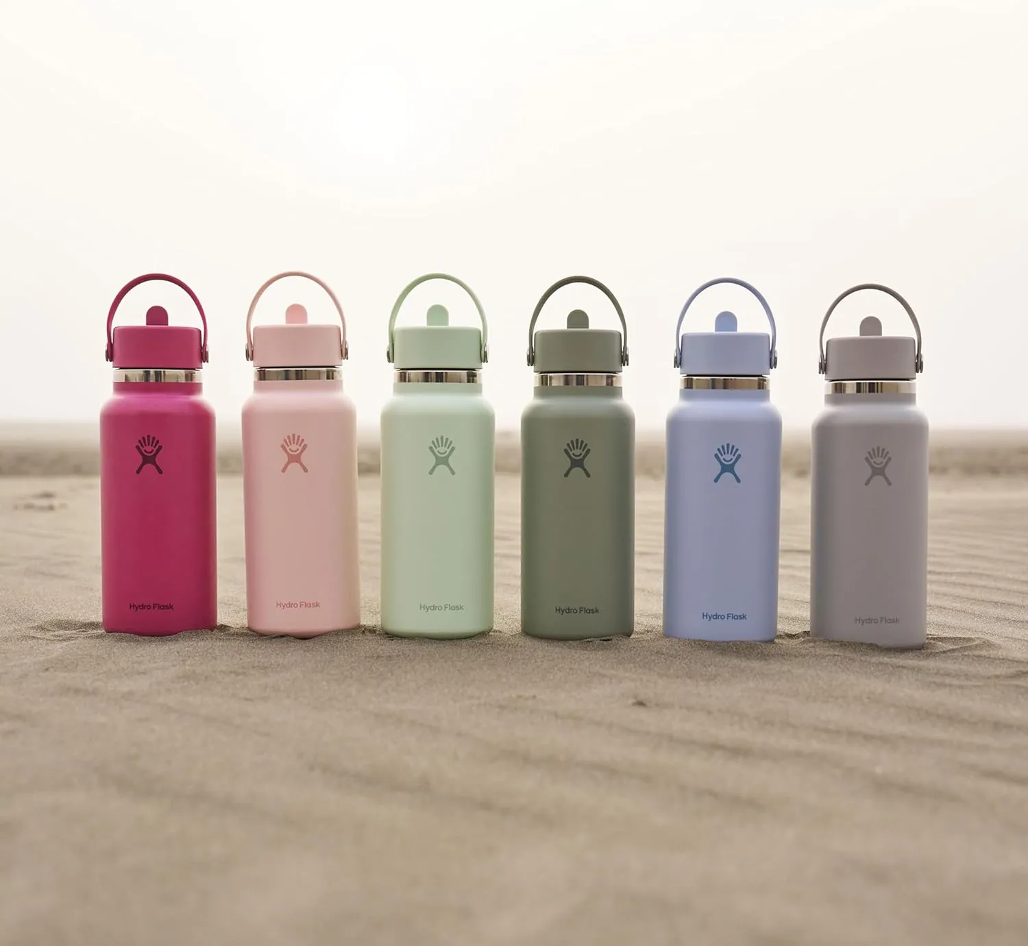 Hydro Flask Water Bottle - Insulated Stainless Steel - Wide Straw Lid, Non Spill, Leakproof in 32 Oz Birch Gray