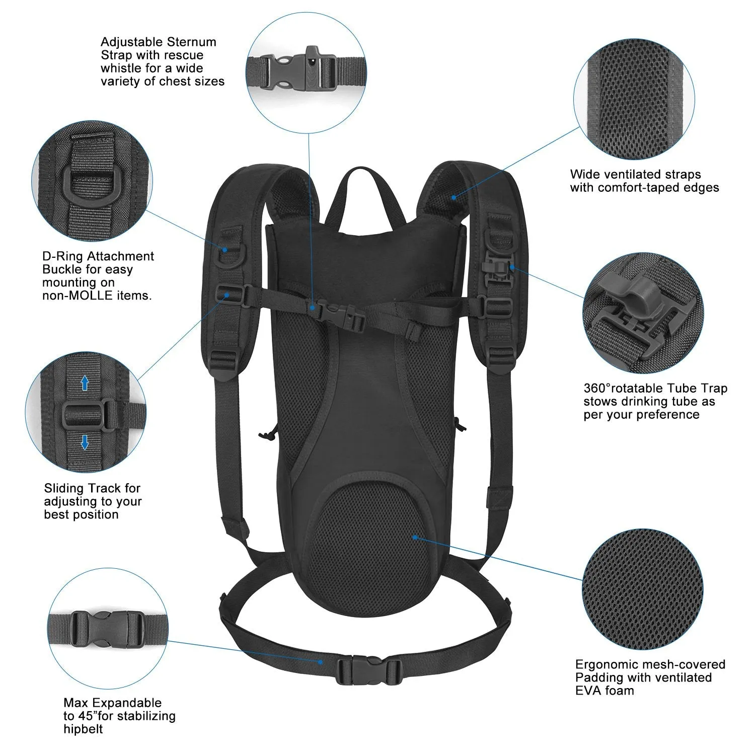 HydroTrek 2.5L Hydration Pack – Insulated Tactical Hydration System