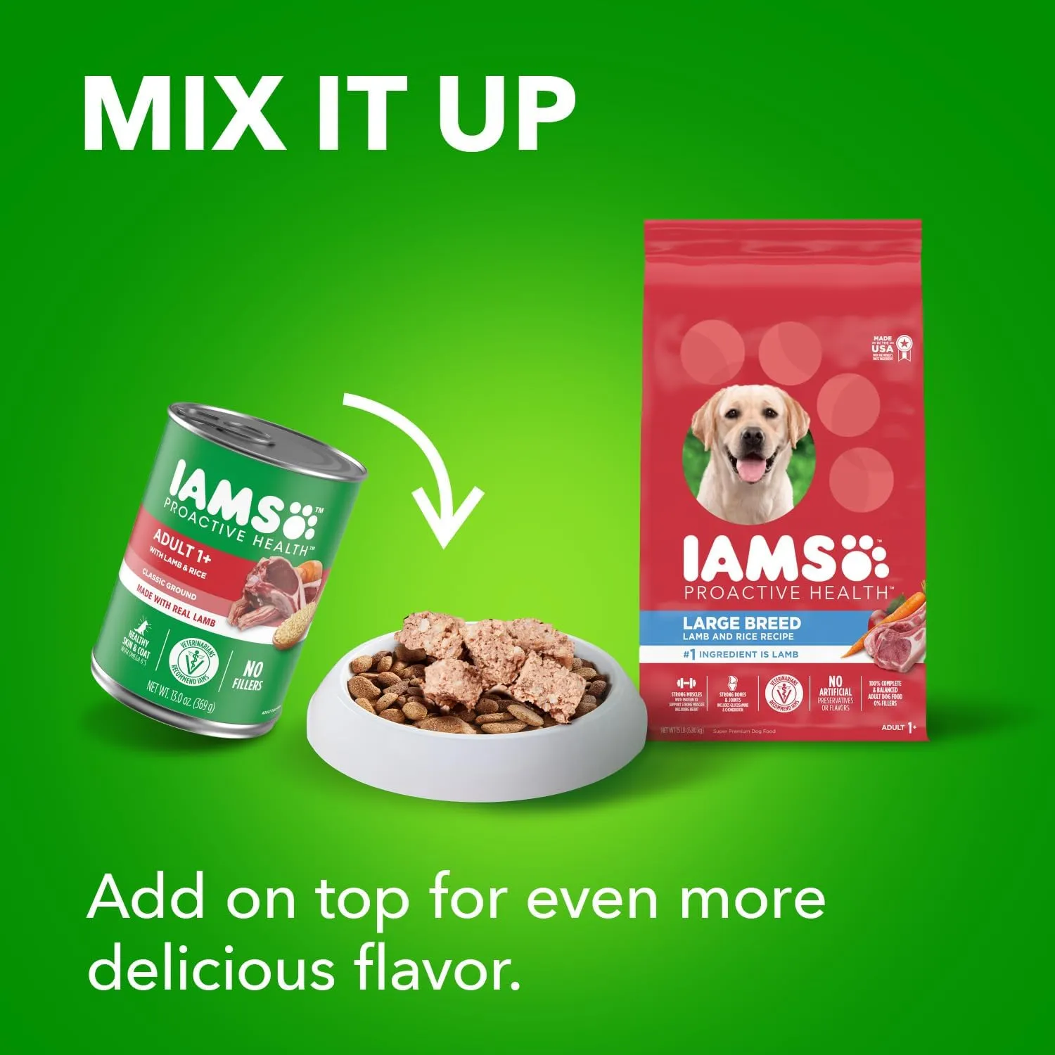 IAMS Proactive Health Large Breed Adult Dry Dog Food Lamb & Rice Recipe, 30 lb. Bag