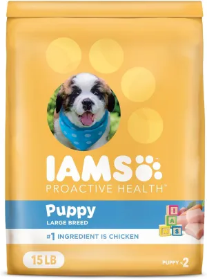 IAMS Smart Puppy Large Breed Dog Food Dry with Real Chicken, 15 lb. Bag