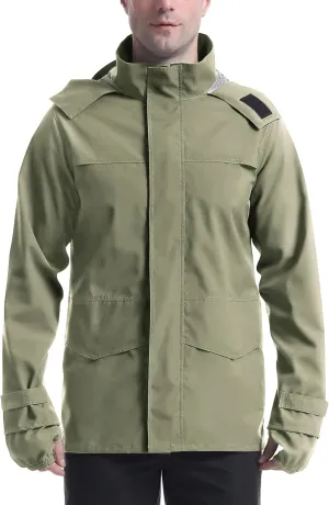 iCreek Rain Jacket Men's Lightweight with Hood Packable Waterproof Raincoat Breathable Antistorm Jacket Windbreaker