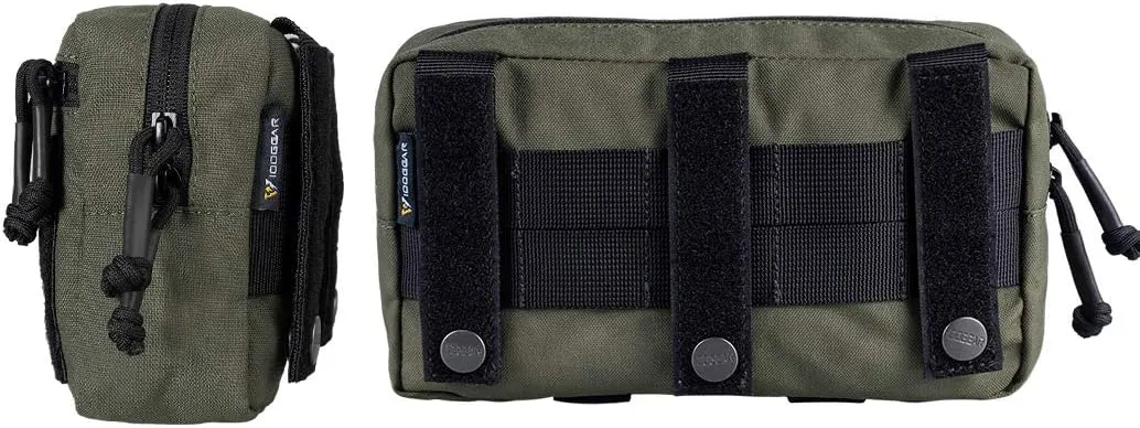 IDOGEAR Dump Tactical Pouches MOLLE Admin Pouch Military Modular Utility Tools EDC Multi-Purpose Bag Dual Zippers for Tactical Vest Chest Rig 500D Nylon