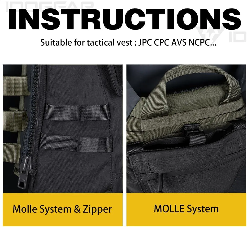 IDOGEAR Tactical Zip-on Panel Pouch Military Backpack Vest Accessory Bag for CPC AVS JPC2.0
