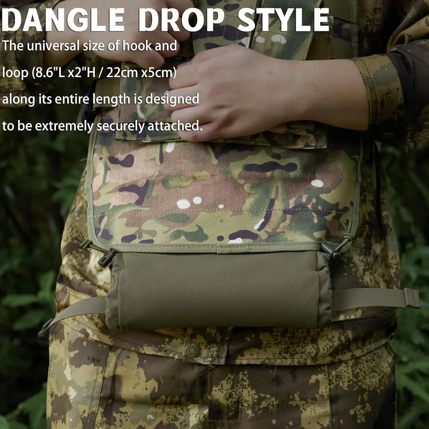 Ifak Medical Trauma Roll Up Drop Bag EMT First Aid Sub Abdominal Carrying Pouch with Hook-N-Loop Tactical First Aid Drop Pouch for Plate Carrier/Chest Rig Vest