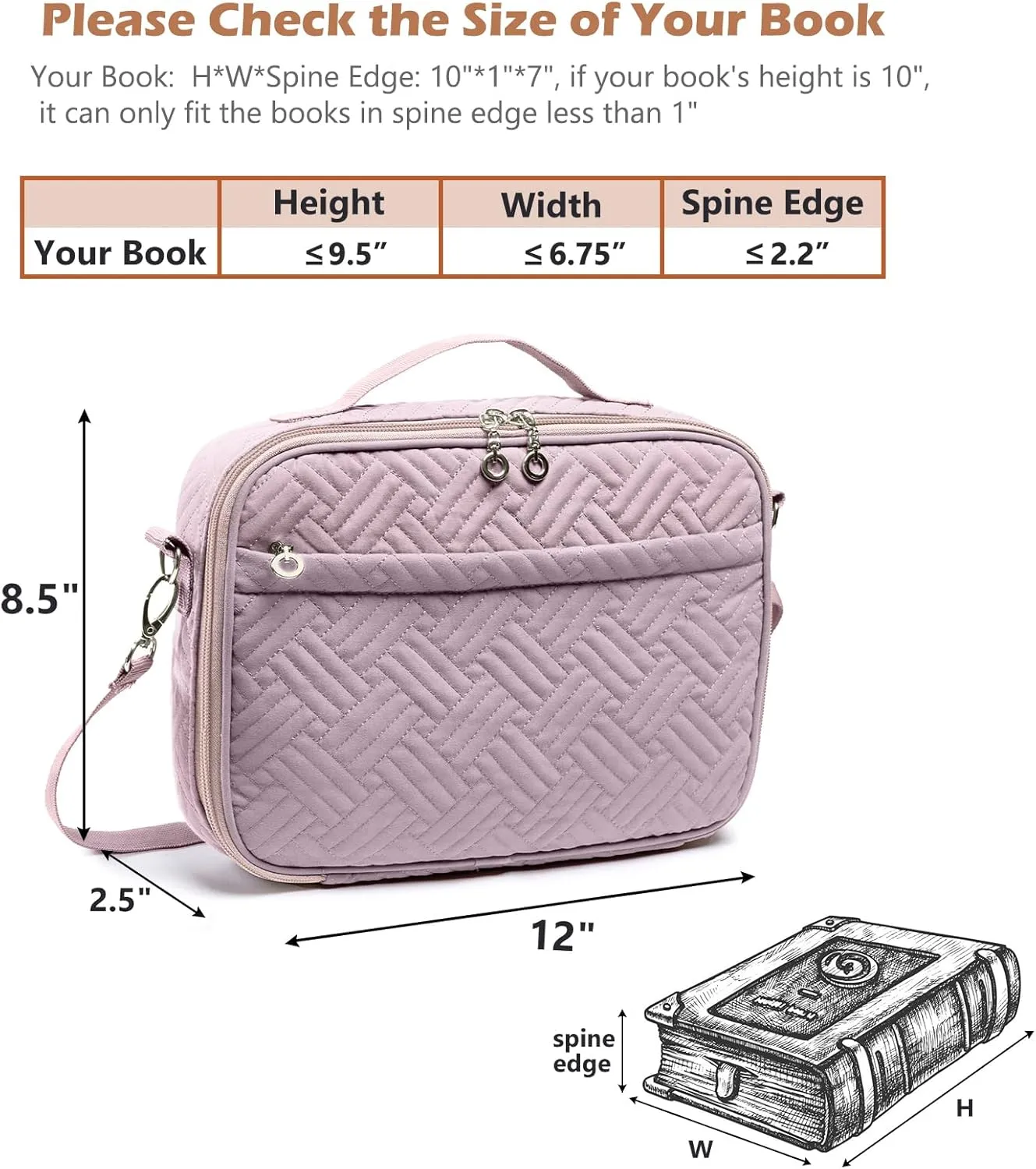 IMAGINING Bible Cover for Women - Stylish Large Bible Covers - Bible Case with Handles - Bible Bag Journal Case - Bible Carrying Case for Women - Bible Gift - Book Protector for Book Lovers