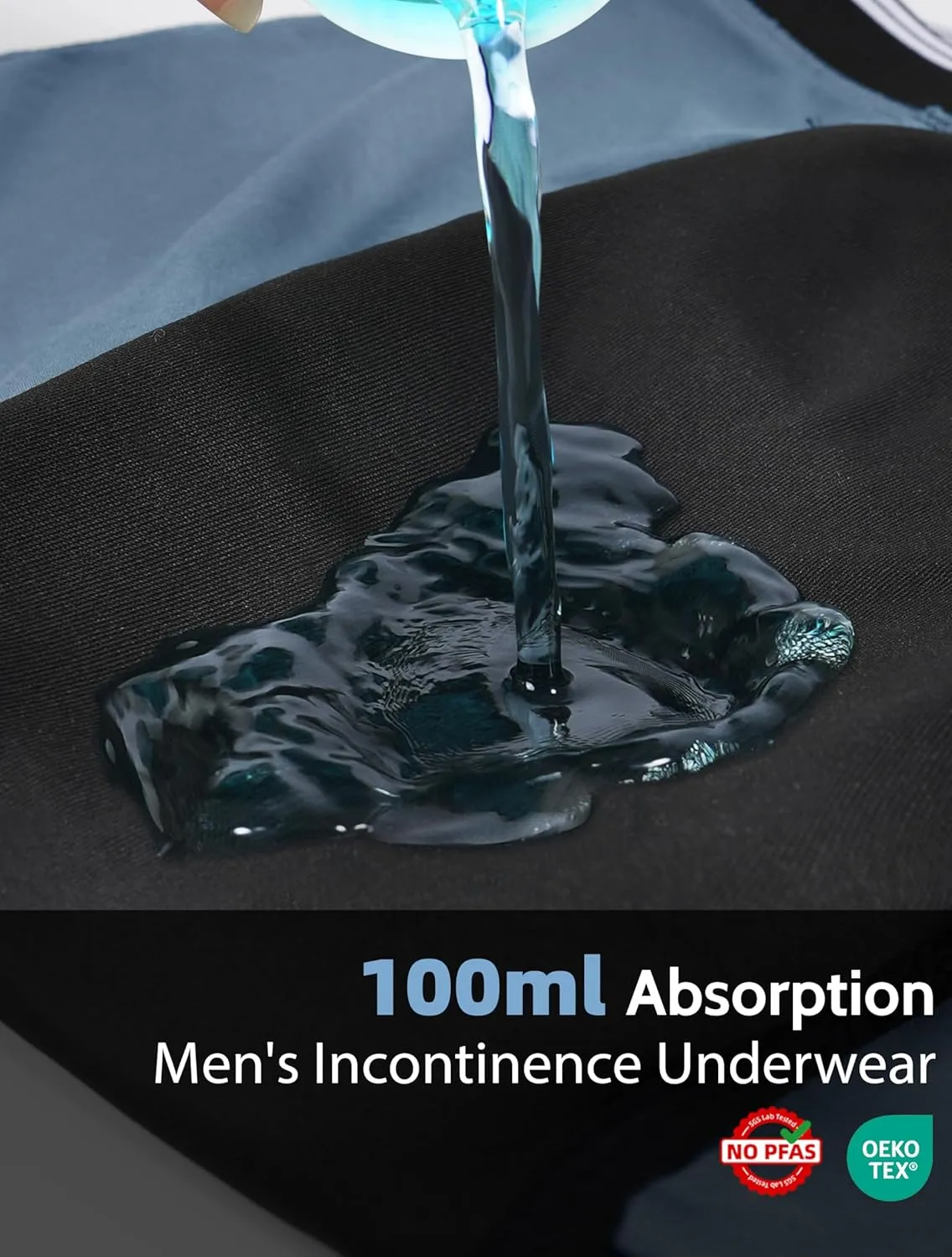 Incontinence Underwear for Men Washable Soft Leak Proof Boxer Briefs for Daily Bladder Leakage 3 Pack