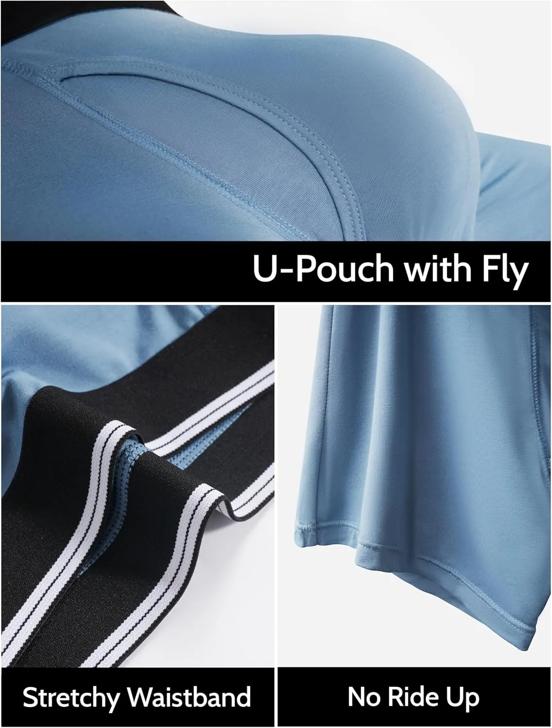 Incontinence Underwear for Men Washable Soft Leak Proof Boxer Briefs for Daily Bladder Leakage 3 Pack