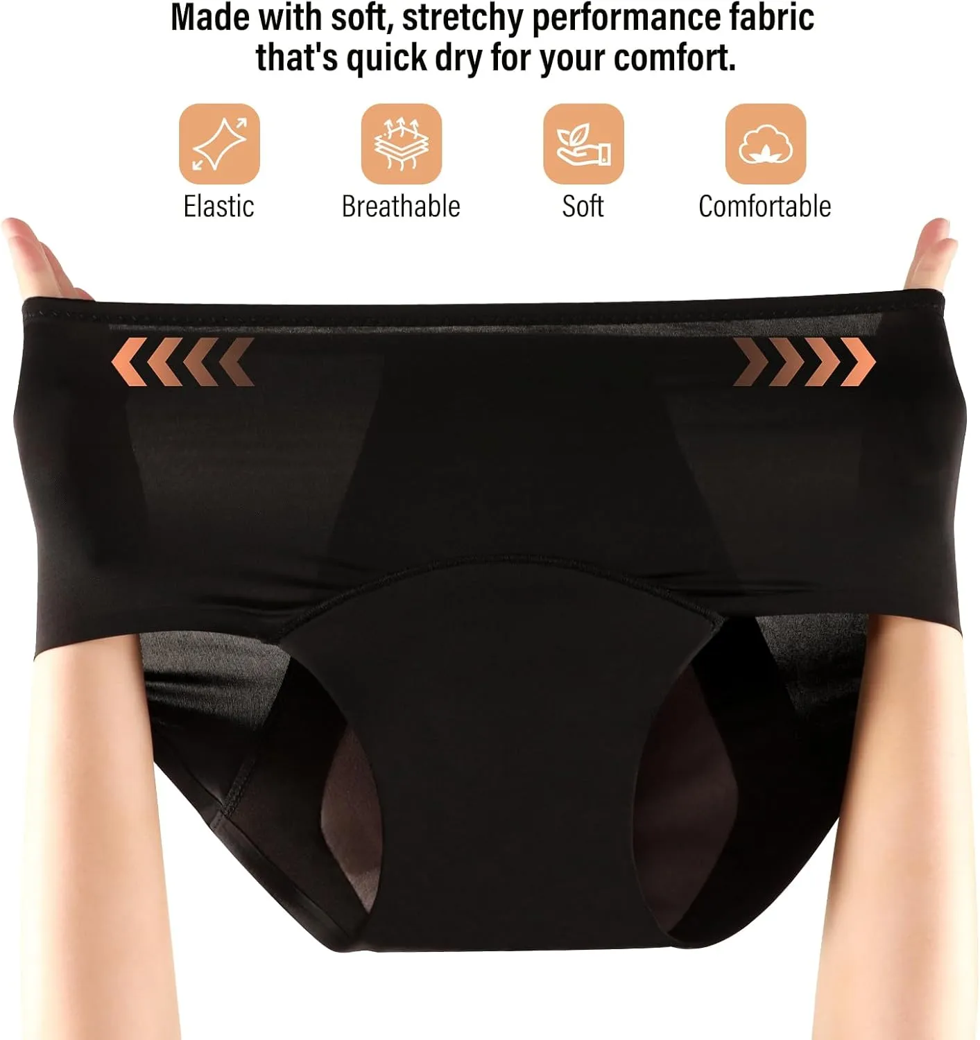 Incontinence Underwear for Women 150ml High Absorbent Leak Proof Underwear for Women Washable Women's Incontinence Panties for Incontinence Postpartum Bladder Leak 2 Pack Black/Dusty Rose 2XL