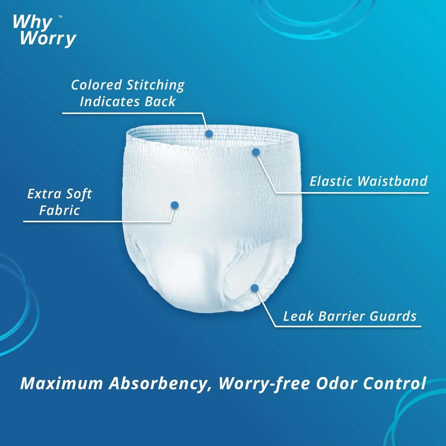 Incontinence Underwear for Women and Men, Disposable Adult Pull Ups with Overnight Absorbency, Leakproof, Unisex, XLarge, 26 Count