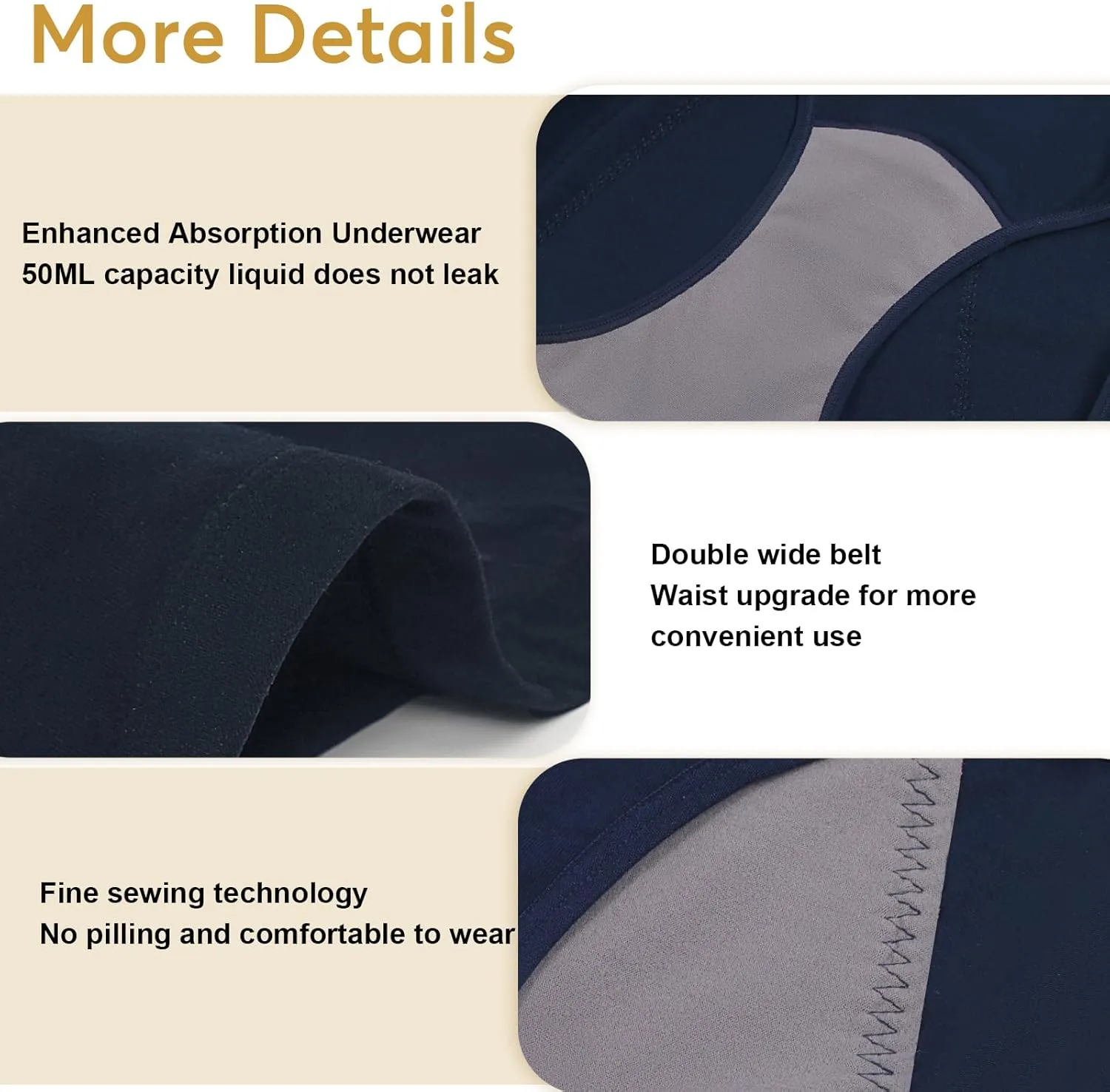 Incontinence Underwear for Women Washable Incontinence Underwear Absorbent Cotton Panties Bladder Leak Underwear for Women Teens