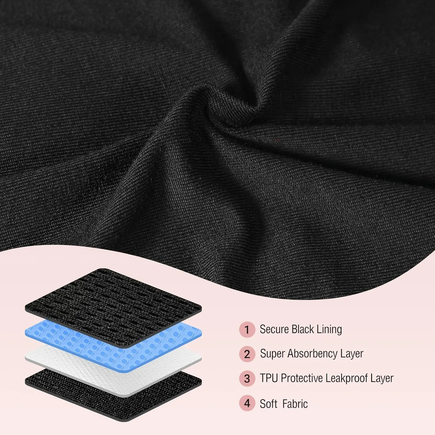 Incontinence Underwear for Women Washable - Women’s Leak Proof Underwear Reusable Incontinence Underwear for Women Bladder Control Incontinence Overnight Sleep Shorts Boyshort Black-M