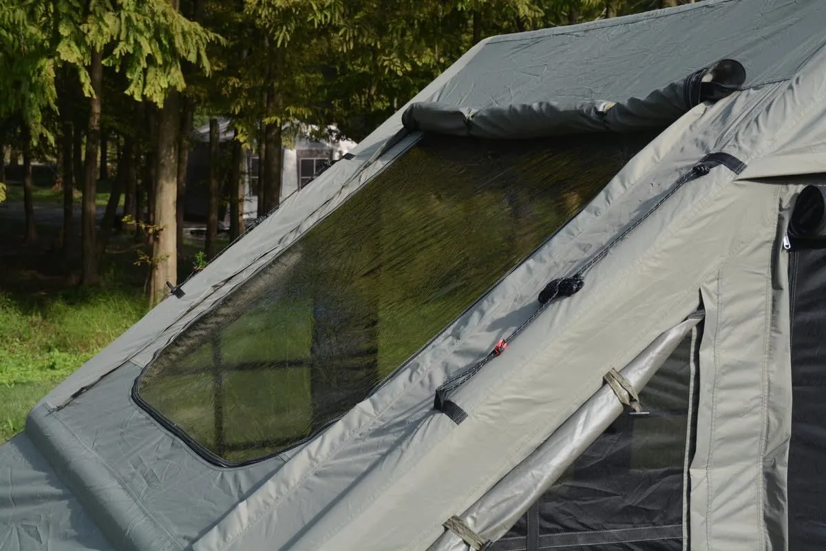Inflatable Camping Tent with Hand Pump,Waterproof and Windproof,Blow up Tent w/Canopy,Portable Air Glamping Tents,4 Seasons,Easy Setup for 7-8 People