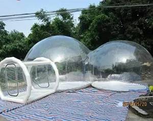 Inflatable Commercial Grade Two Room PVC Clear Eco Dome Camping Bubble Tent New (Size: 20ft.(L) x 10ft.(H))