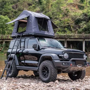 Inflatable Rooftop Tent Quick Inflation, 4-Season Waterproof & UV Resistant Camping Tent for 2-3 Person with Ladder & Pump, Easy Setup SUV, Jeep, Truck, Off-Road Vehicles