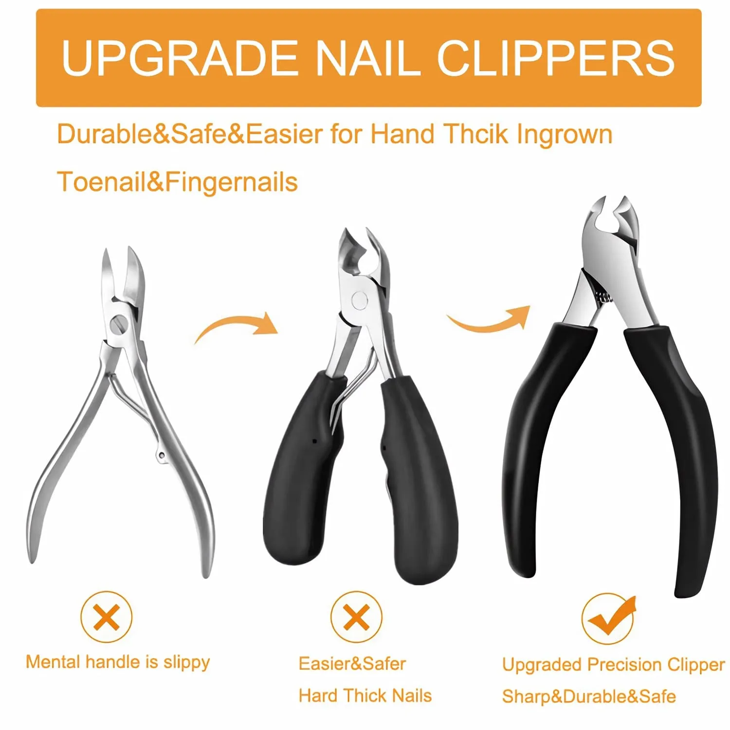 Ingrown Toenail Tools Stainless Steel Foot Nail Tools 10pcs,Toenail File and Lifter,Nail Clipper,Cuticle Cutters,Cuticle Pusher and Manicure Pedicure Tools for Ingrown and Thick Nail (Black Red)