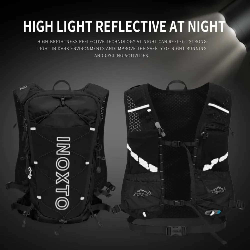 INOXTO Hydration Pack Backpack ，Water Backpack with 2L Leakproof Water Bladder, Running Hydration Vest for Man, Daypack for Cycling Motocross Climbing Trail Running