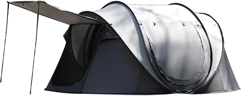 Instant Pop Up Tent, 2-4 Person Portable Automatic Camping Tent, Upgraded 2 Doors Vestibule Sun Shelter, Waterproof Windproof Family Tent, for Camping Hiking Beach and Outdoor