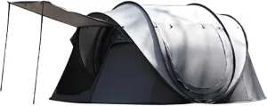 Instant Pop Up Tent, 2-4 Person Portable Automatic Camping Tent, Upgraded 2 Doors Vestibule Sun Shelter, Waterproof Windproof Family Tent, for Camping Hiking Beach and Outdoor