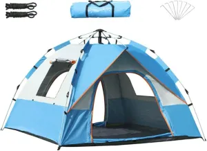 Instant Pop Up Tent Family Camping Tent 3-4 Person Portable Tent Automatic Tent Waterproof Windproof for Camping Hiking Mountaineering (Color : Blue, Size : 34 People 200 * 200 * 135CM)