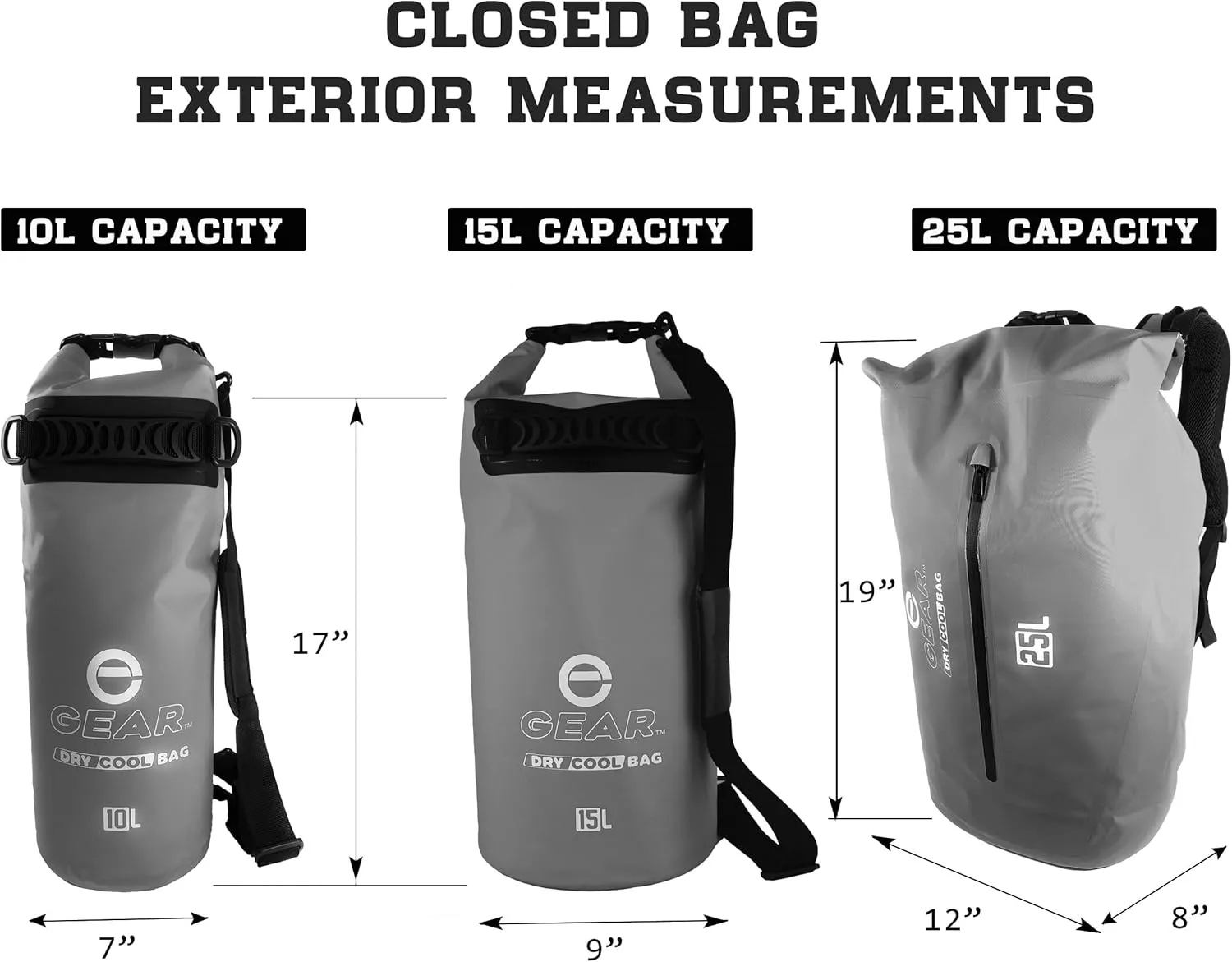 Insulated Dry Bag Floating Cooler – 10L / 15L / 25L Roll Top, Leak Proof, Waterproof, Collapsible, with Padded Shoulder Strap - Perfect for Kayaking Fishing Beach