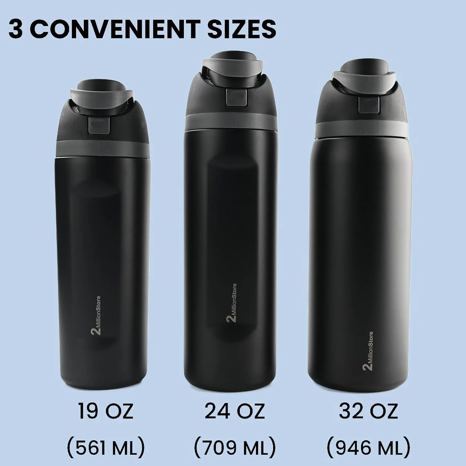 Insulated Water Bottle – Stainless Steel, Leakproof, 24H Cold & 12H Hot, Straw & Spout Lid, BPA-Free, Travel, Gym, Hiking, Sports Flask (Dark Pink, 32 Oz / 946ml)