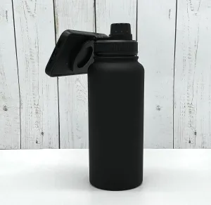 Insulated Water Bottle with Magnetic Phone Handle! Introducing the Hydration Buddy – Your Ultimate Hydration Solution (Black)