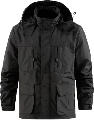 INVACHI Men's M65 Field Jacket Military Jackets for Men Outdoor Army Jackets with Multiple Pockets