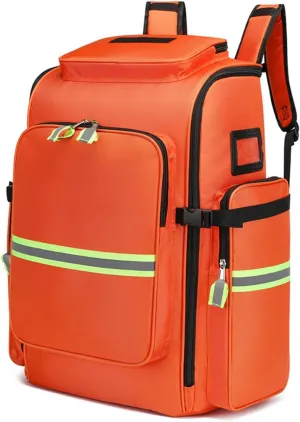 IOCCIOBB First Aid Bag Empty Emergency Bag First Responder Trauma Multi-Pocket Traveling Field Trips Camping Essentials(Orange,55x37x25cm)