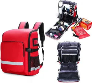 IOCCIOBB Portable First Aid Kit Bag, Emergency Survival Bag Medicine Storage Bag, for Home, Office, Camping, Workplace, Car and Travel (Color : Red)