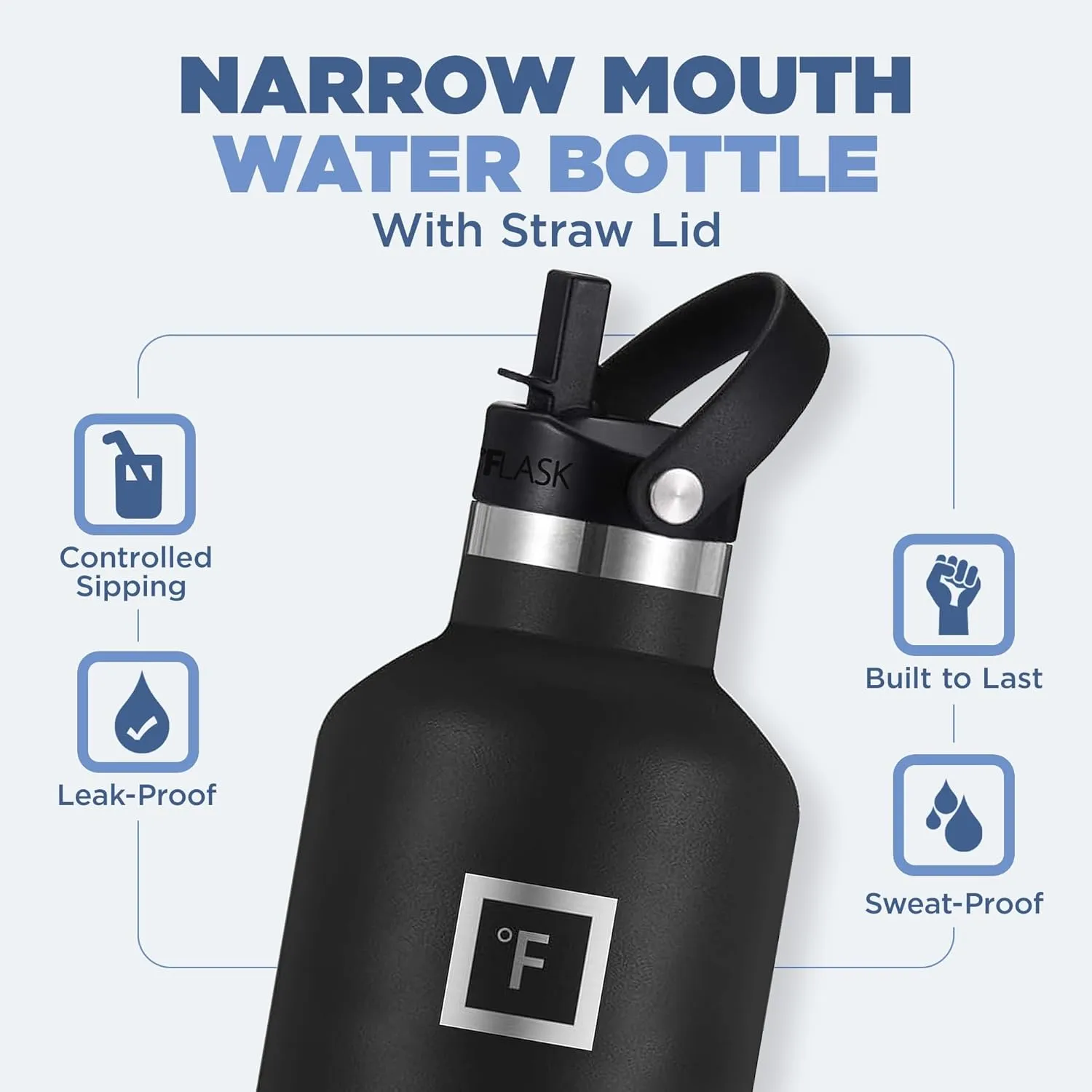 IRON °FLASK Camping & Hiking Hydration Canteens - 3 Lids (Narrow Straw Lid) Leak Proof Vacuum Insulated Stainless Steel - Hot & Cold Double Walled Sports Water Bottle - Bubble Gum, 32 Oz
